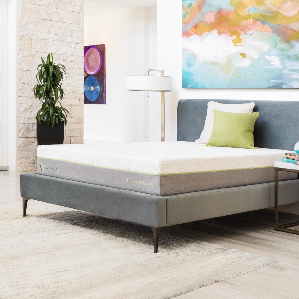 Wellsville 11 Inch Latex Hybrid Mattress in Bedroom at Real Deal Sleep