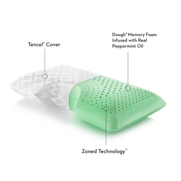 Malouf Shoulder Zoned Dough® Peppermint Pillow at Real Deal Sleep